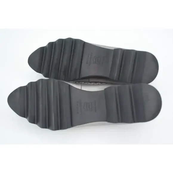 Sacha London Yaiza Pewter Leather Studded Pointed Toe Platform Shoes Size 7 - Picture 9 of 11